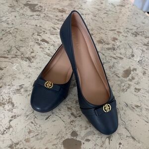 Women’s Cole Haan Navy Leather Malta Wedge Shoes Size 9 B